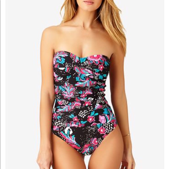 anne cole bandeau one piece swimsuit